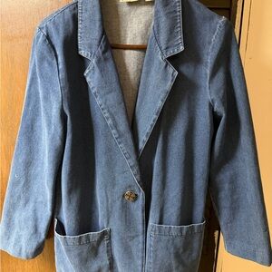 Women’s Denim Blazer Jacket - Blue size small oversized